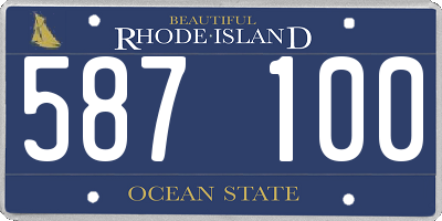 RI license plate 587100