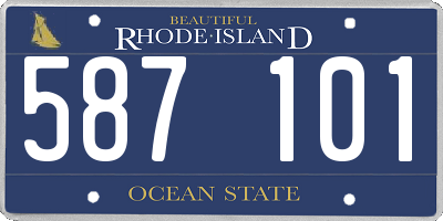 RI license plate 587101
