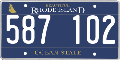 RI license plate 587102