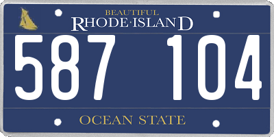 RI license plate 587104