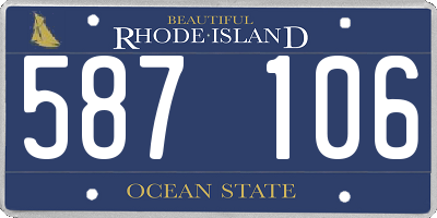 RI license plate 587106