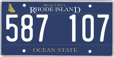 RI license plate 587107