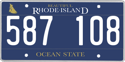 RI license plate 587108