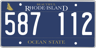 RI license plate 587112