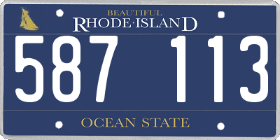 RI license plate 587113