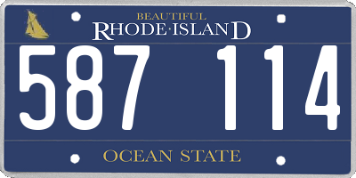 RI license plate 587114