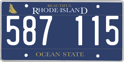 RI license plate 587115