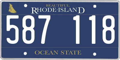 RI license plate 587118