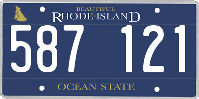 RI license plate 587121