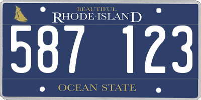 RI license plate 587123