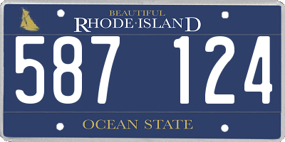 RI license plate 587124