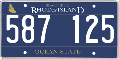 RI license plate 587125