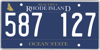 RI license plate 587127