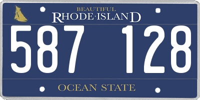 RI license plate 587128