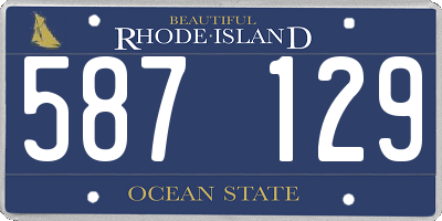 RI license plate 587129