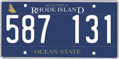 RI license plate 587131