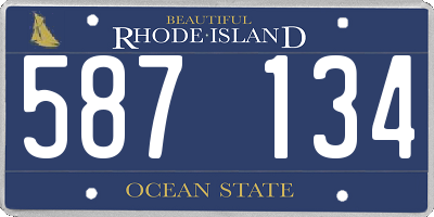 RI license plate 587134
