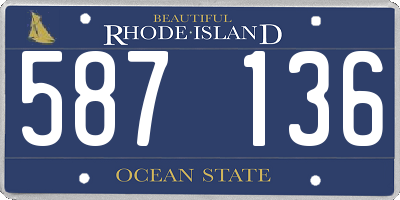 RI license plate 587136