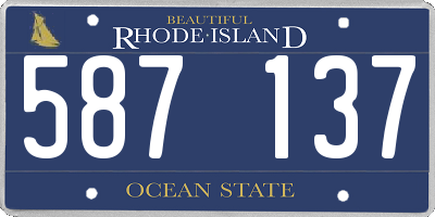 RI license plate 587137