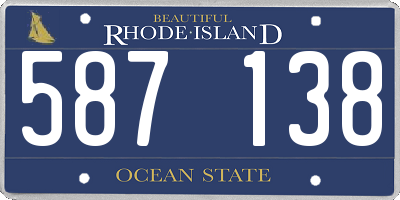 RI license plate 587138