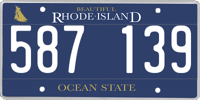 RI license plate 587139