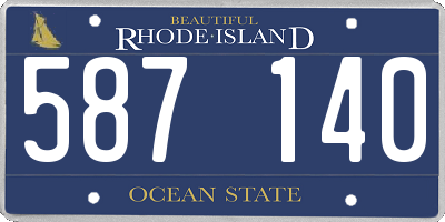 RI license plate 587140