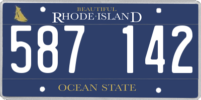 RI license plate 587142