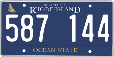 RI license plate 587144