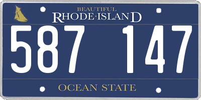RI license plate 587147