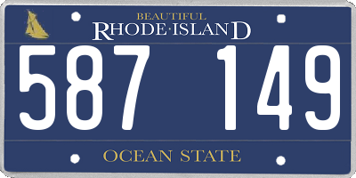 RI license plate 587149