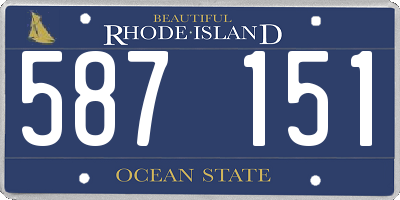 RI license plate 587151