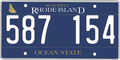 RI license plate 587154