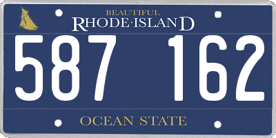 RI license plate 587162