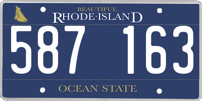 RI license plate 587163