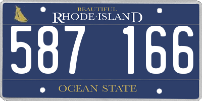 RI license plate 587166