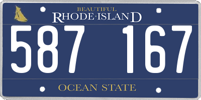 RI license plate 587167