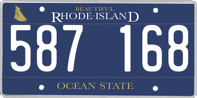 RI license plate 587168