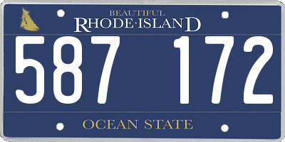 RI license plate 587172
