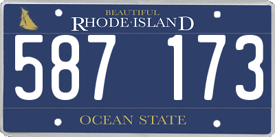 RI license plate 587173