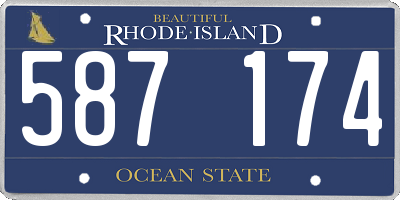 RI license plate 587174