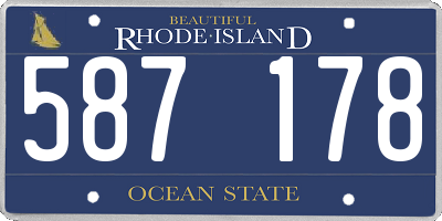 RI license plate 587178