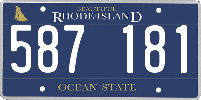 RI license plate 587181