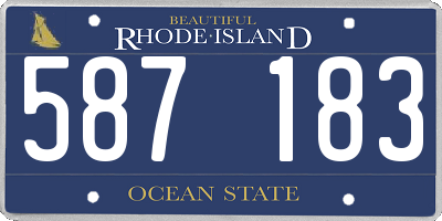RI license plate 587183