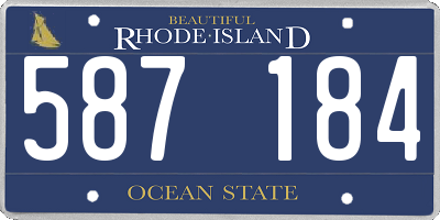 RI license plate 587184