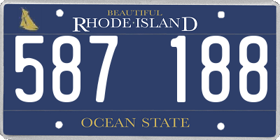 RI license plate 587188