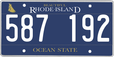 RI license plate 587192
