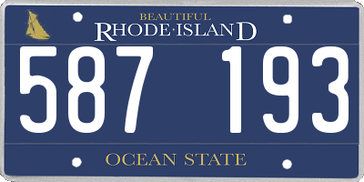 RI license plate 587193