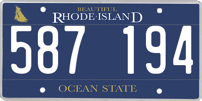 RI license plate 587194