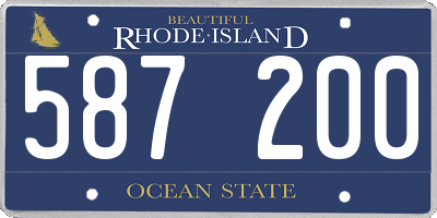 RI license plate 587200