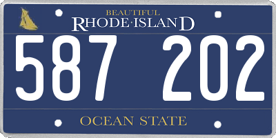 RI license plate 587202